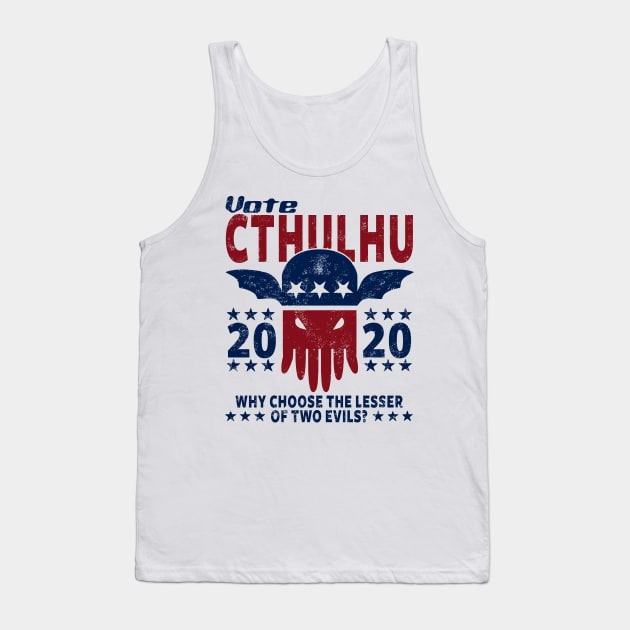 VOTE CTHULHU 2020 - CTHULHU AND LOVECRAFT Tank Top by Tshirt Samurai